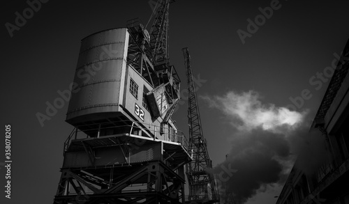 Bristol, UK, 23rd February 2019, Fairburn Steam Crane on Wapping Wharf at M Shed museum photo