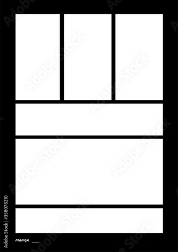 Manga Storyboard Layout Comic Book Template Black