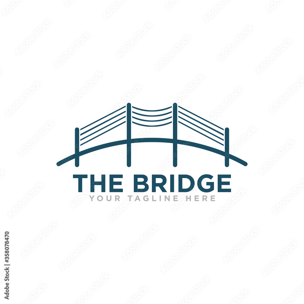 Obraz premium Bridge Construction Logo Icon Design Vector