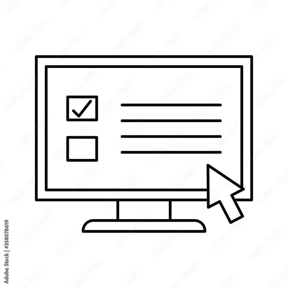 computer with cursor arrow silhouette style icon design, Education online and elearning theme Vector illustration computer with cursor arrow silhouette style icon design, Education online and elearning theme Vector illustration