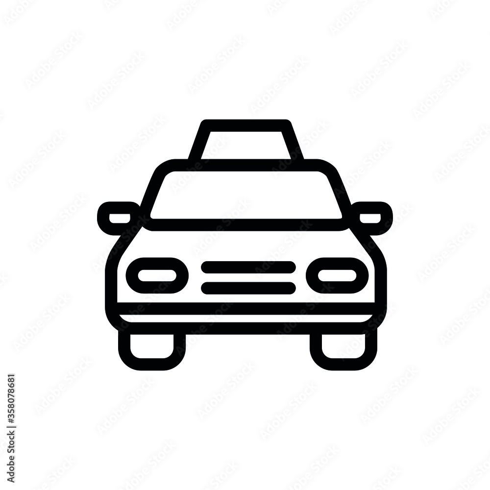 Obraz premium Taxi, car line flat vector icon for mobile application, button and website design. Illustration isolated on white background. EPS 10 design, logo, app, infographic.