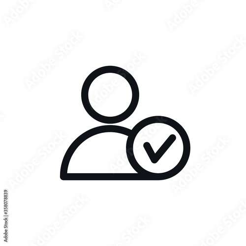 Trust line flat vector icon for mobile application, button and website design. Illustration isolated on white background. EPS 10 design, logo, app, infographic.