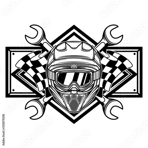 black and white racing team logo