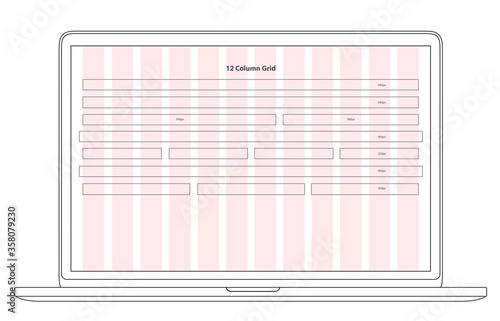 Column Grid Web Screen Display Template Computer
