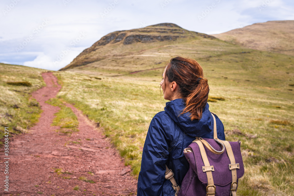 Naklejka premium Traveling outdoor hiking in nature.