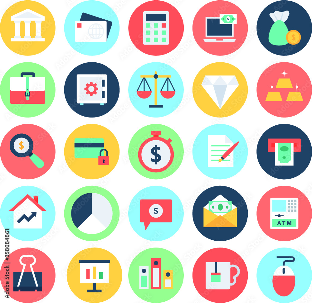 Finance Flat Vector Icons 1
Finance Flat Vector Icons 1