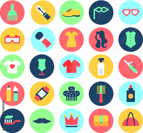  Fashion and Beauty Colored Vector Icons 6 