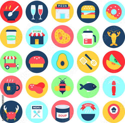 
Food Flat Vector Icons 8
