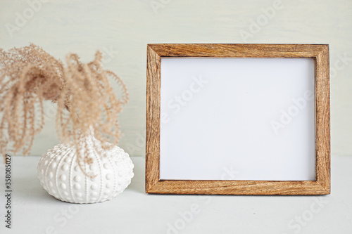 Styled minimal desktop mockup with organic color stationary, frame. Freelancer, social media blogger concept. Mock up, copy space.