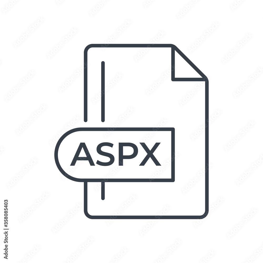 ASPX File Format Icon. Active Server Pages file format line icon. ASPX File Format Icon. Active Server Pages file format line icon.