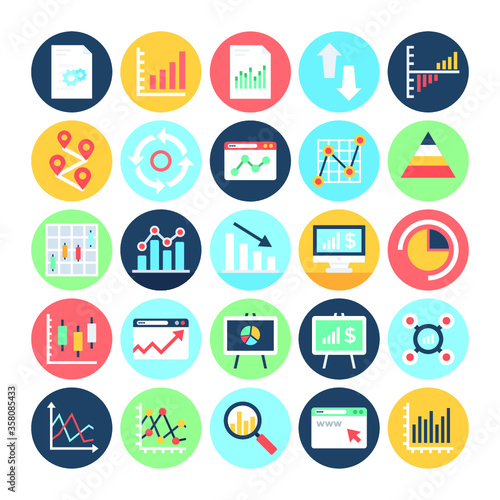 
Reports and Analytics Colored Vector Icons 5
