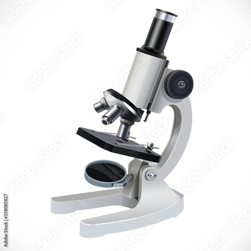 White microscope isolated on white background