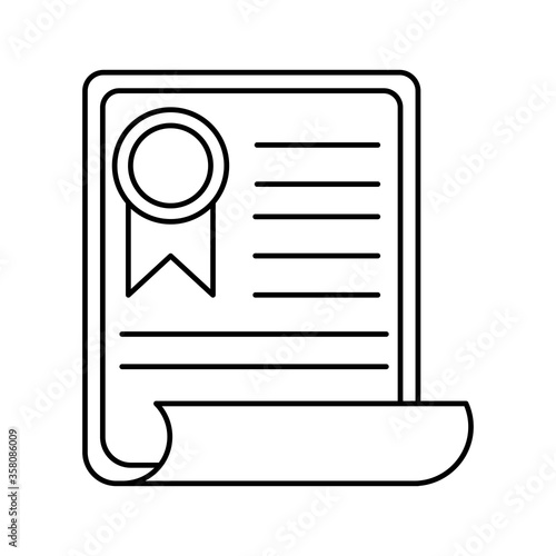 Graduation diplom silhouette style icon design, University education school college academic ceremony degree and student theme Vector illustration