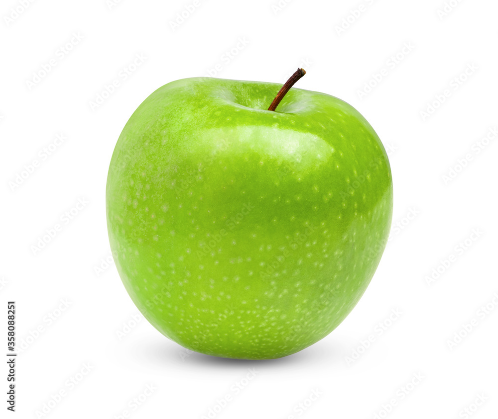 Green apple on a white background