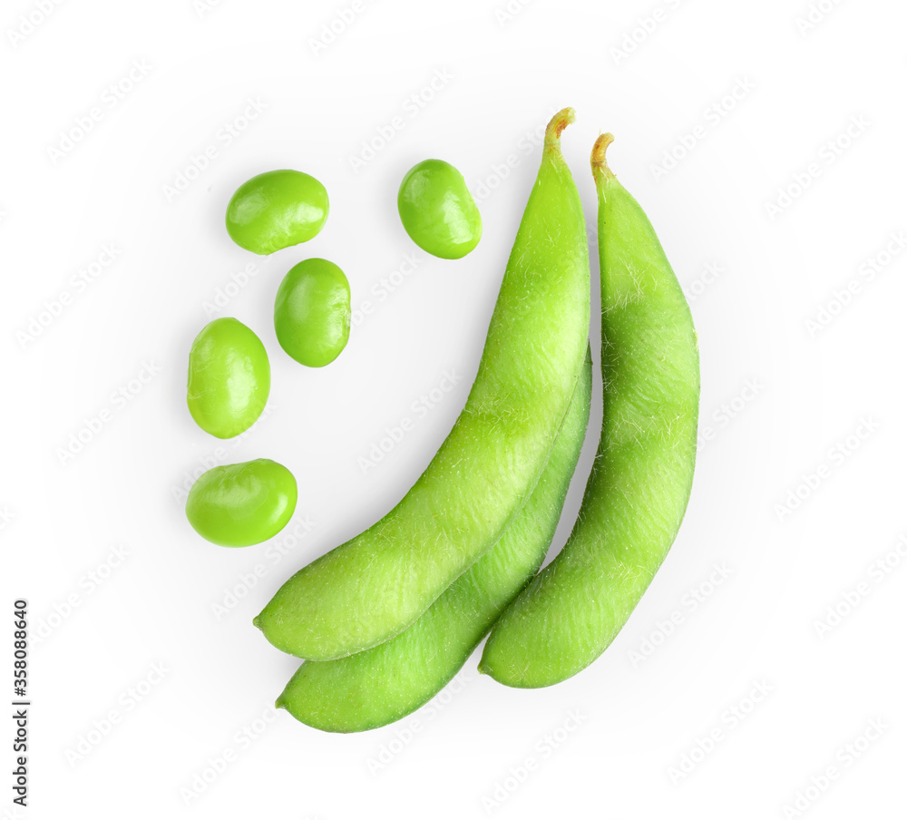 green soy beans isolated on white background Stock Photo Adobe Stock