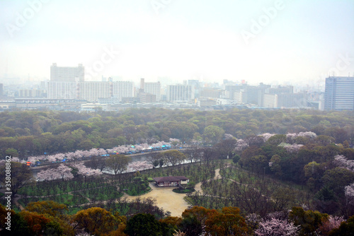 Overview of Osaka city at daytime in Osaka, Japan