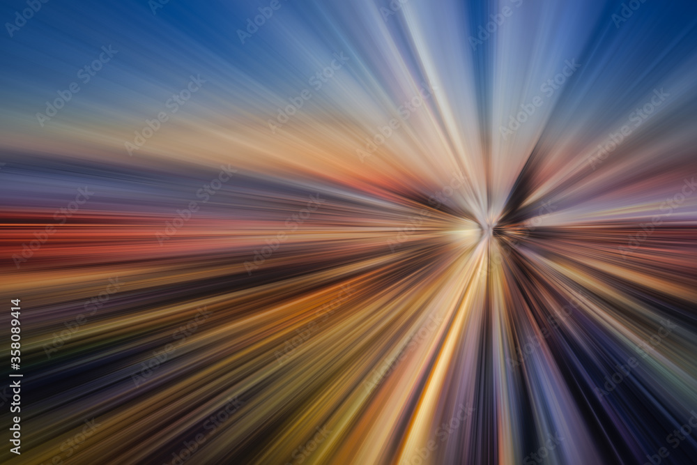 abstract golden and sweet twilight light speed line pattern zoom background