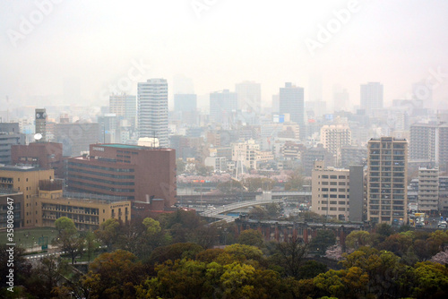 Overview of Osaka city at daytime in Osaka, Japan