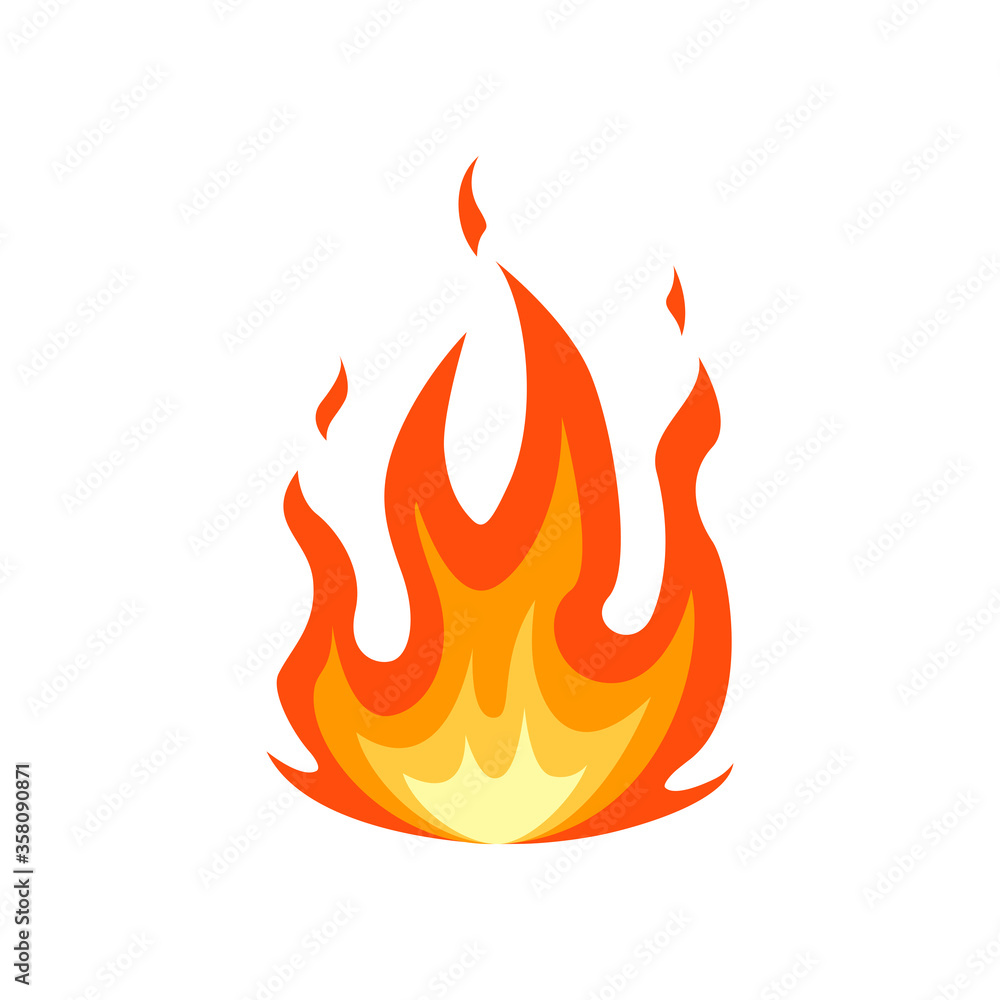 Fire flames icon, sign, symbol on white background. Vector illustration Fire flames icon, sign, symbol on white background. Vector illustration