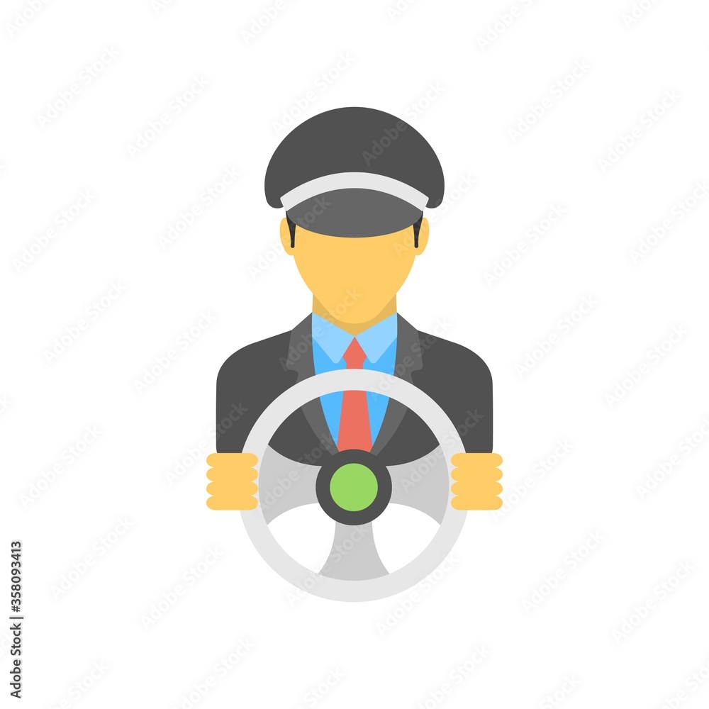 Car, vehicle or automobile driver icon. Flat design for logo element.