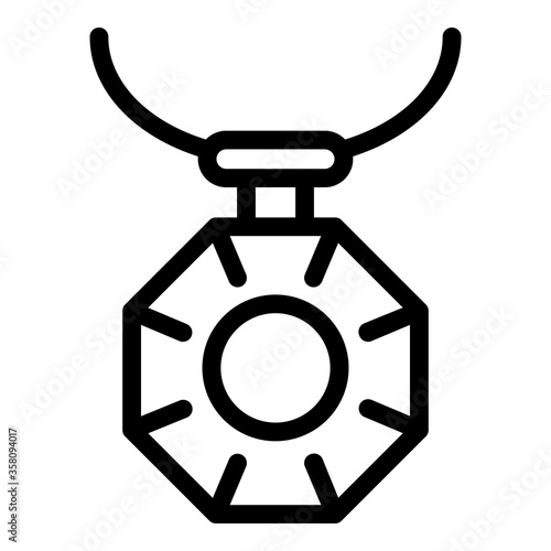 Necklace pendant icon. Outline necklace pendant vector icon for web design isolated on white background
