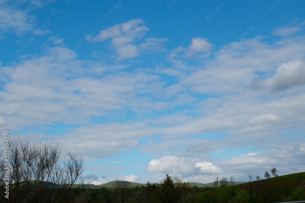 Cloudy sky after the rain. Natural seasonal, weather, climate, countryside beauty concept and background scene. Ecology Cloudy sky after the rain. Natural seasonal, weather, climate, countryside beauty concept and background scene. Ecology