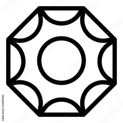 Gem pendant icon. Outline gem pendant vector icon for web design isolated on white background