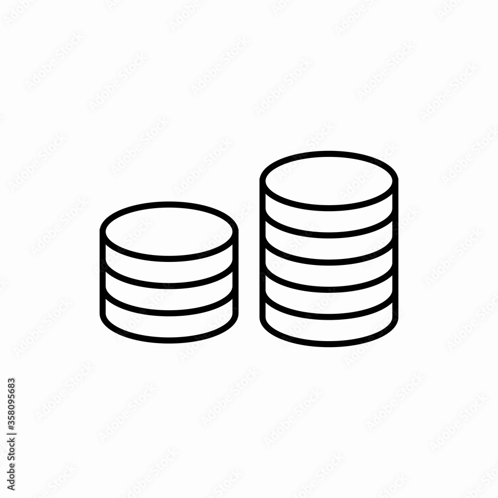 Outline coin icon.Coin vector illustration. Symbol for web and mobile Outline coin icon.Coin vector illustration. Symbol for web and mobile