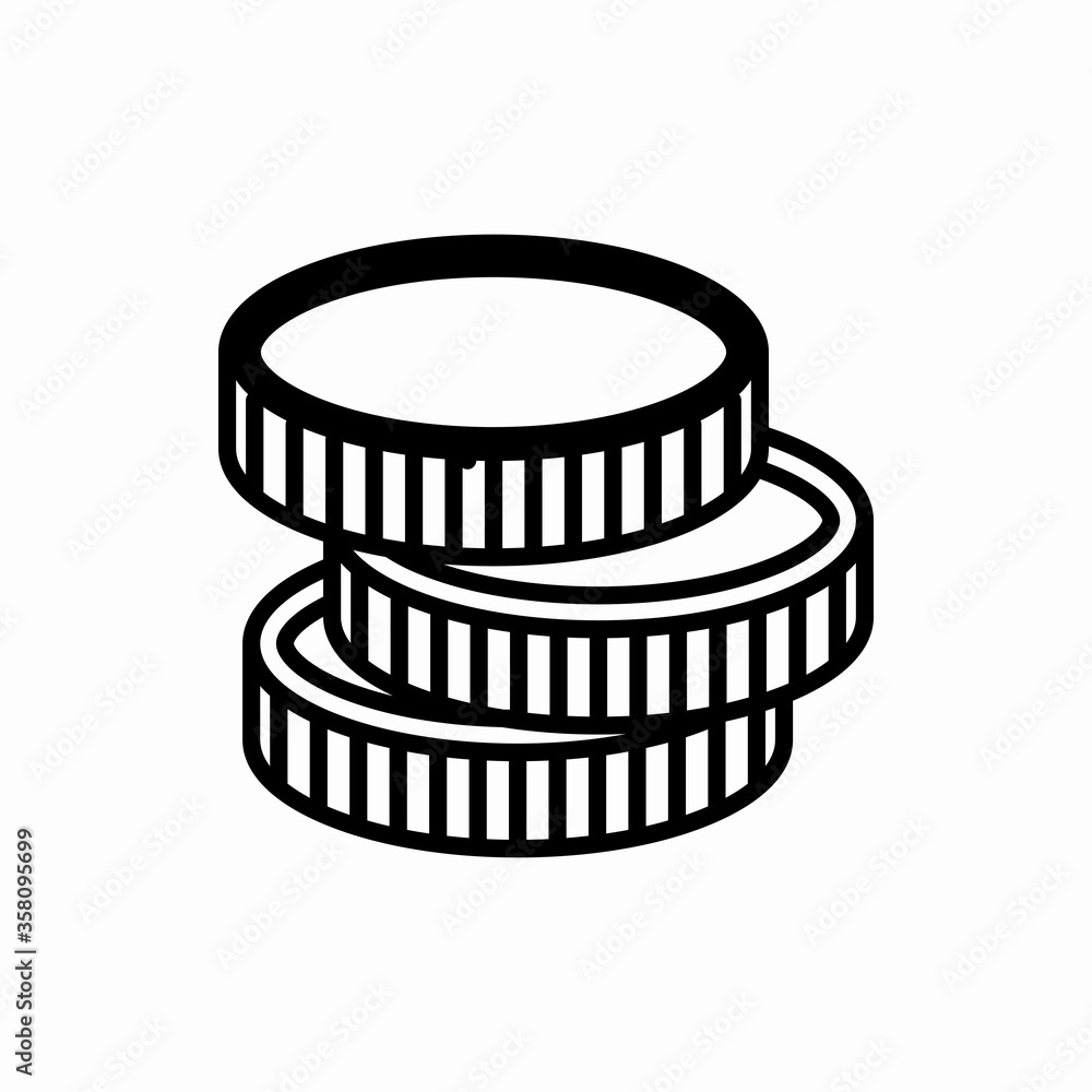 Outline coin icon.Coin vector illustration. Symbol for web and mobile Outline coin icon.Coin vector illustration. Symbol for web and mobile