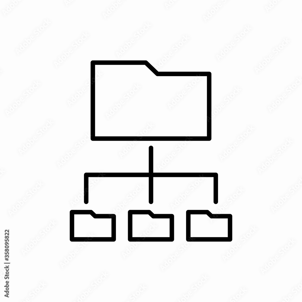 Outline connected folder icon.Connected folder vector illustration. Symbol for web and mobile Outline connected folder icon.Connected folder vector illustration. Symbol for web and mobile