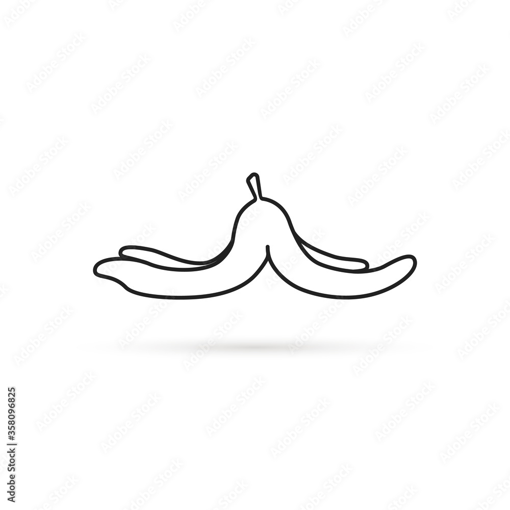 black thin line banana peel icon black thin line banana peel icon