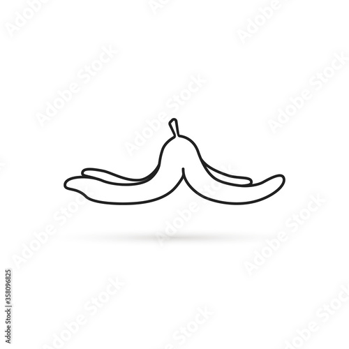 black thin line banana peel icon