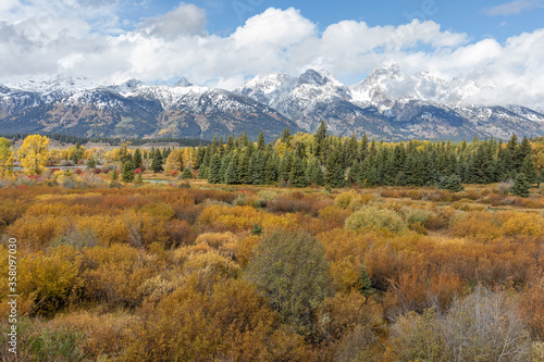 Scenic Landscape in Grand teton National Park Wyoming in Autumn