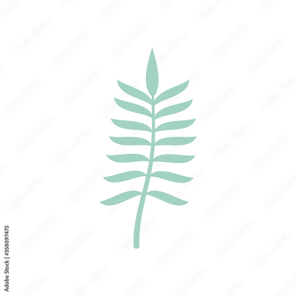 rowan leaf icon, flat style