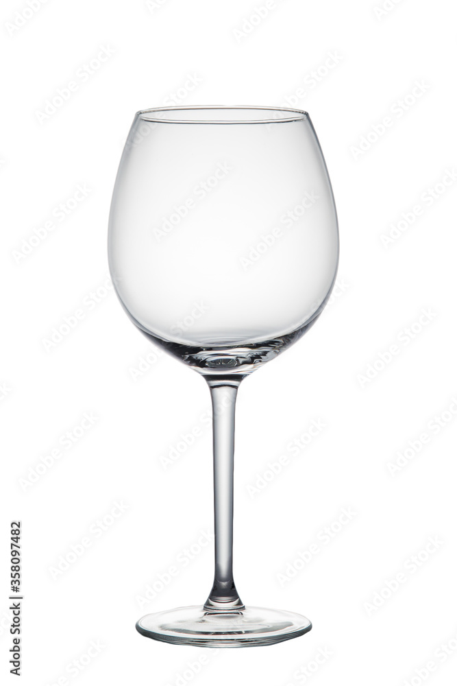 Empty glass of wine on a white background. Healthy wine before dinner Empty glass of wine on a white background. Healthy wine before dinner