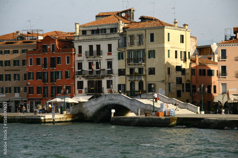 venice, veneto, italy, september, 25.th, 2014, bridge and houses