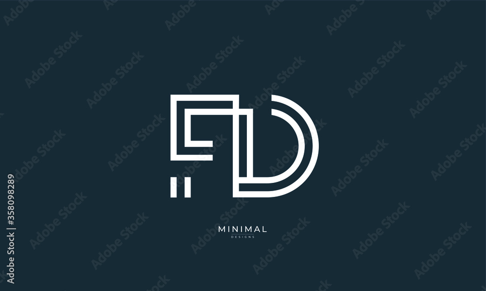 Alphabet letter icon logo FD Alphabet letter icon logo FD