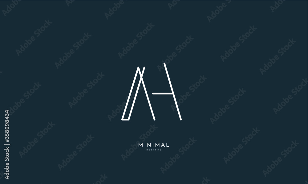 Alphabet letter icon logo AH Alphabet letter icon logo AH