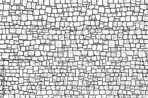 Natural stone tile floor texture isolated on white background. Seamless pattern Grunge effect Old vintage style illustrations