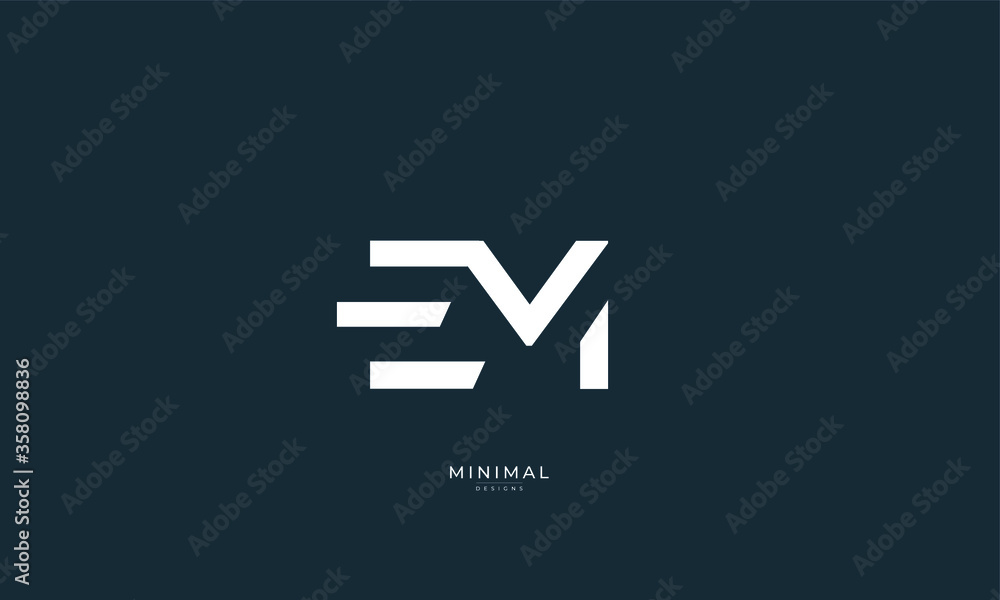 Alphabet letter icon logo EM Alphabet letter icon logo EM