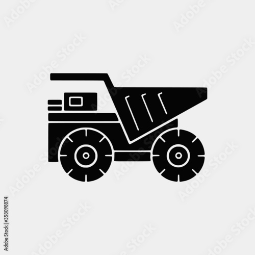 heavy truck vector icon 