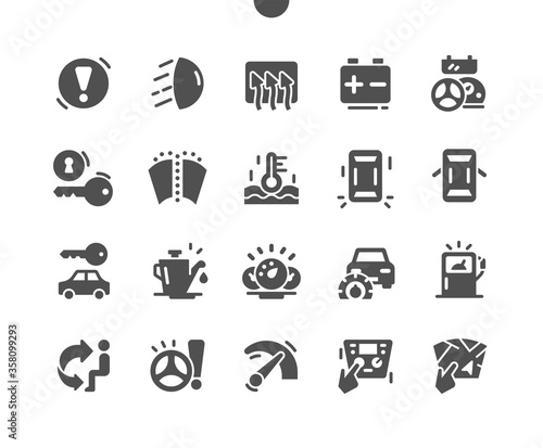 Car dashboard Well-crafted Pixel Perfect Vector Solid Icons 30 2x Grid for Web Graphics and Apps. Simple Minimal Pictogram