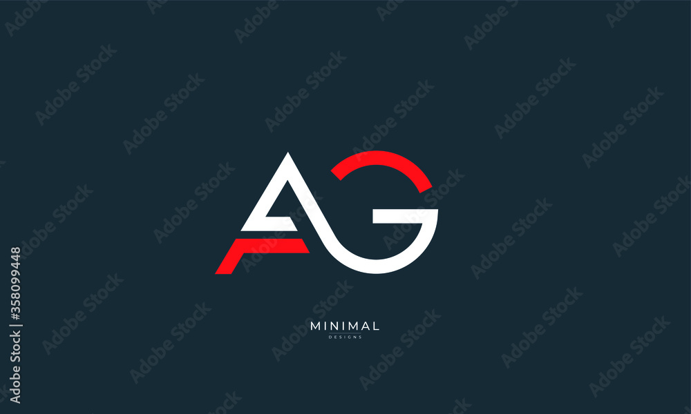 Alphabet letter icon logo AG Alphabet letter icon logo AG