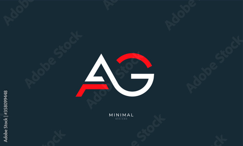 Alphabet letter icon logo AG photo