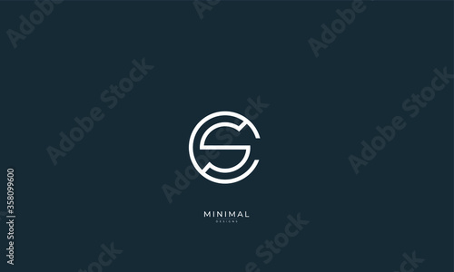 Alphabet letter icon logo CS or SC