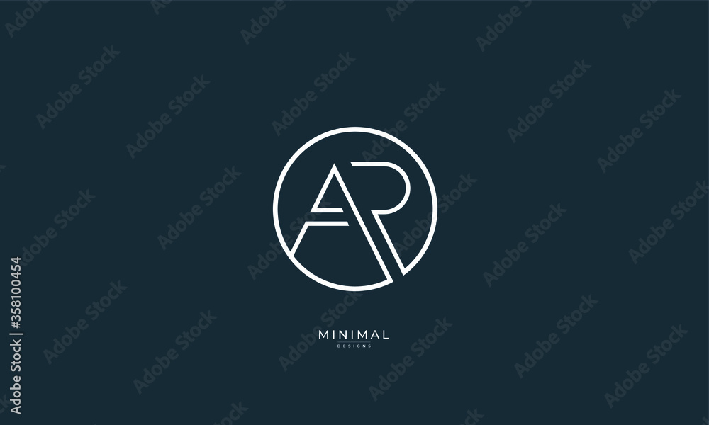 Alphabet letter icon logo AR Alphabet letter icon logo AR