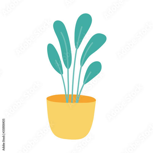 potted plant interior decoration isolated icon design white background