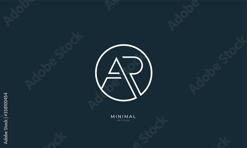Alphabet letter icon logo AR