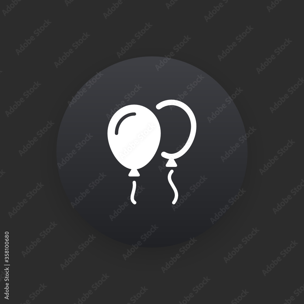 Balloon - Matte Black Web Button Balloon - Matte Black Web Button