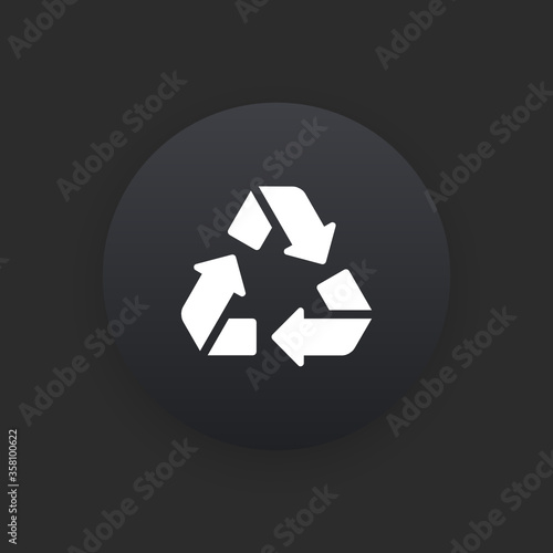 Recycle -  Matte Black Web Button